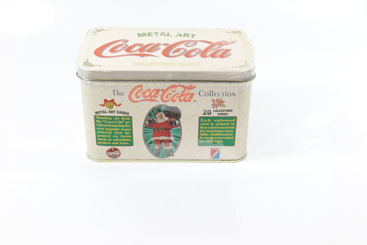 Coca-Cola Metal Art Cards Tin Factory Sealed -  Christmas Santa