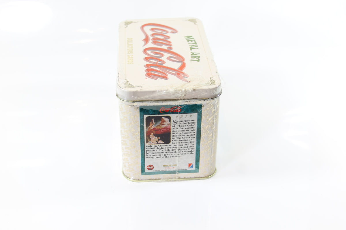 Coca-Cola Metal Art Cards Tin Factory Sealed -  Christmas Santa