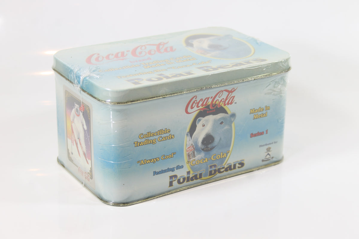 Coca-Cola Polar Bears Metallic Trading Cards Series 1 Metal Tin vintage 1996