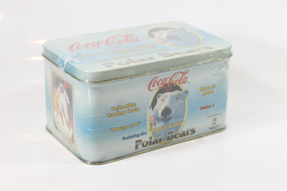 Coca-Cola Polar Bears Metallic Trading Cards Series 1 Metal Tin vintage 1996