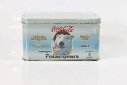 Coca-Cola Polar Bears Metallic Trading Cards Series 1 Metal Tin vintage 1996