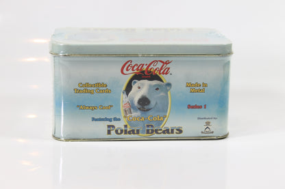 Coca-Cola Polar Bears Metallic Trading Cards Series 1 Metal Tin vintage 1996