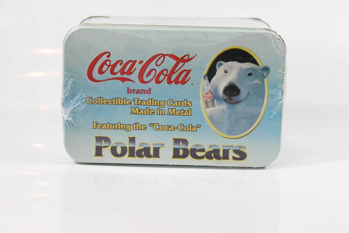Coca-Cola Polar Bears Metallic Trading Cards Series 1 Metal Tin vintage 1996