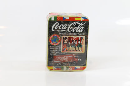 Coca-Cola 1996 Metal Trading Cards Sat Tin Factory Sealed
