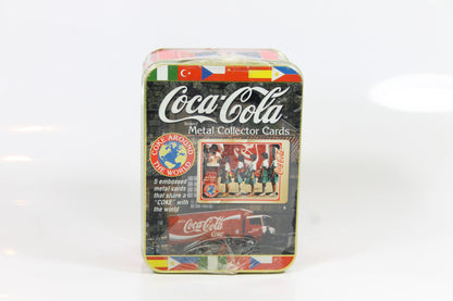Coca-Cola 1996 Metal Trading Cards Sat Tin Factory Sealed