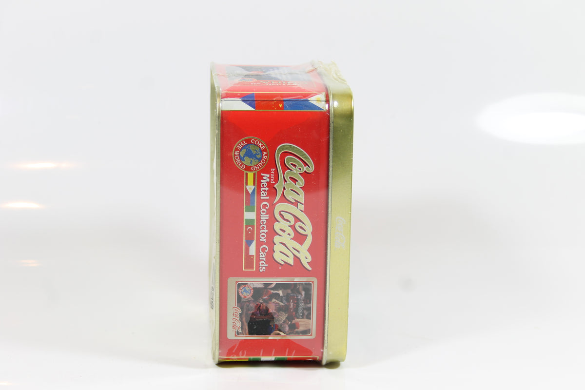 Coca-Cola 1996 Metal Trading Cards Sat Tin Factory Sealed