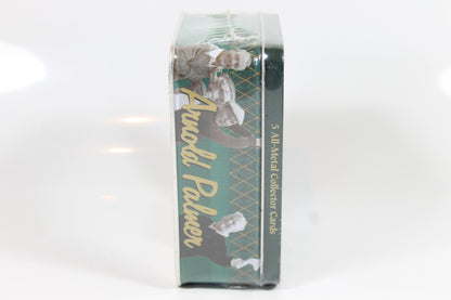 5 All-Metal Collector Cards featuring golf legend Arnold Palmer, produced by Metallic Impressions